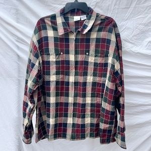Oversized Work Wear Inspired Lightweight Plaid Jacket w Pockets 100% Cotton